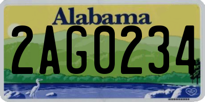 AL license plate 2AG0234