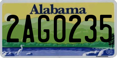 AL license plate 2AG0235