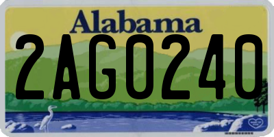 AL license plate 2AG0240