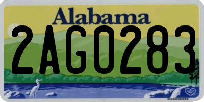 AL license plate 2AG0283