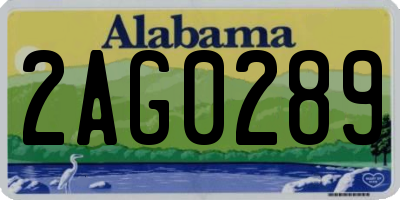 AL license plate 2AG0289