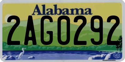 AL license plate 2AG0292