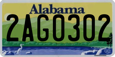 AL license plate 2AG0302