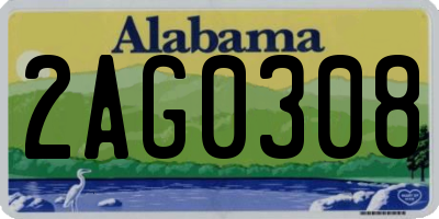 AL license plate 2AG0308
