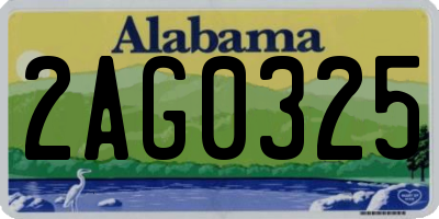 AL license plate 2AG0325