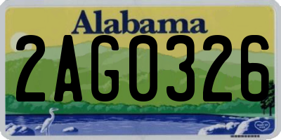 AL license plate 2AG0326