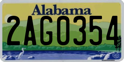 AL license plate 2AG0354