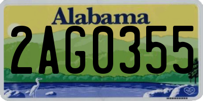 AL license plate 2AG0355