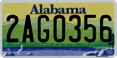 AL license plate 2AG0356