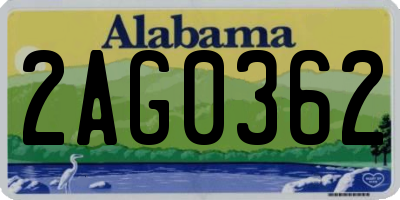 AL license plate 2AG0362