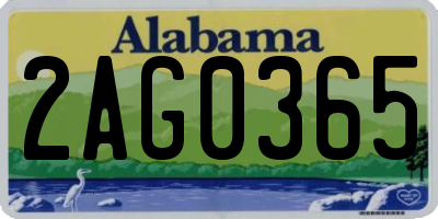 AL license plate 2AG0365