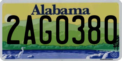 AL license plate 2AG0380
