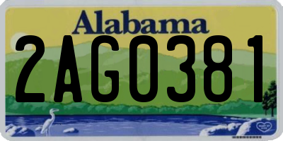 AL license plate 2AG0381
