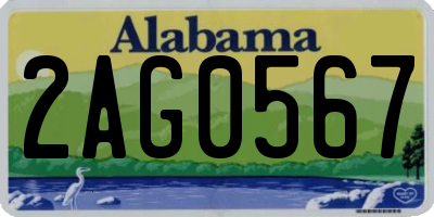 AL license plate 2AG0567