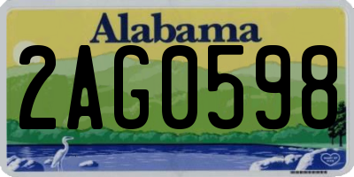 AL license plate 2AG0598