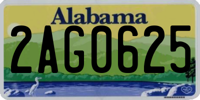 AL license plate 2AG0625