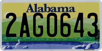 AL license plate 2AG0643