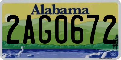 AL license plate 2AG0672