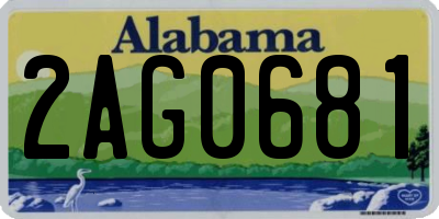 AL license plate 2AG0681