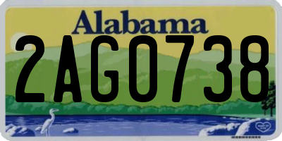 AL license plate 2AG0738