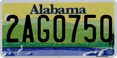 AL license plate 2AG0750