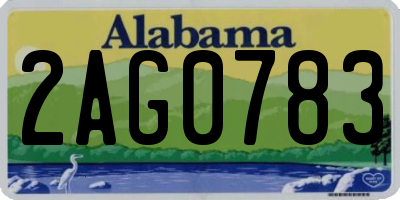 AL license plate 2AG0783