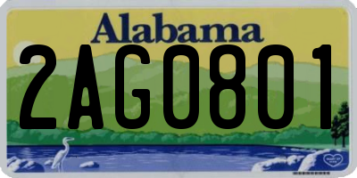 AL license plate 2AG0801