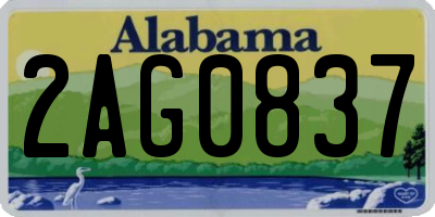 AL license plate 2AG0837
