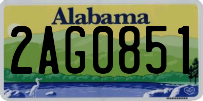 AL license plate 2AG0851
