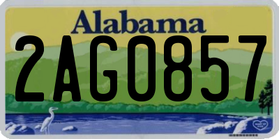 AL license plate 2AG0857