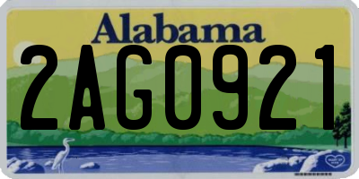 AL license plate 2AG0921