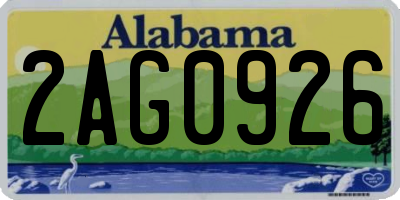 AL license plate 2AG0926