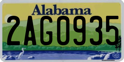 AL license plate 2AG0935