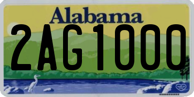 AL license plate 2AG1000