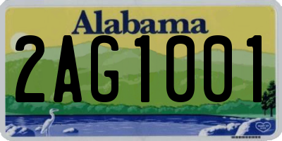 AL license plate 2AG1001