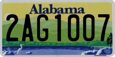 AL license plate 2AG1007