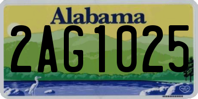 AL license plate 2AG1025