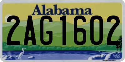 AL license plate 2AG1602