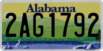 AL license plate 2AG1792