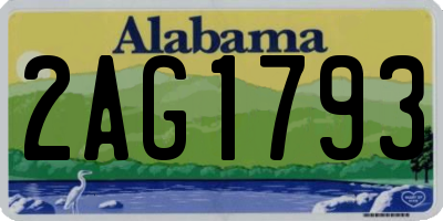 AL license plate 2AG1793