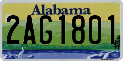 AL license plate 2AG1801