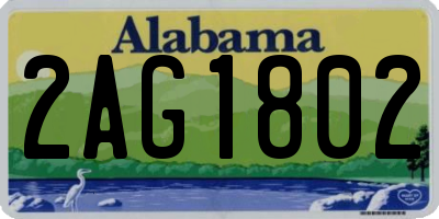 AL license plate 2AG1802