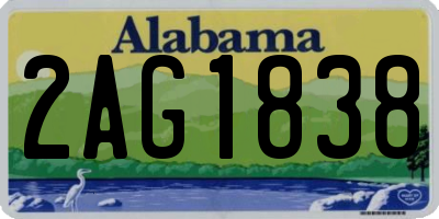 AL license plate 2AG1838