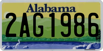 AL license plate 2AG1986