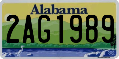 AL license plate 2AG1989
