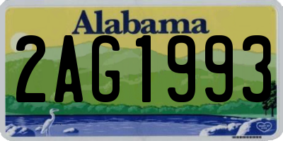 AL license plate 2AG1993