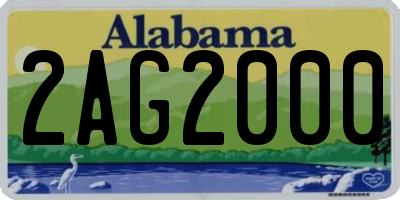 AL license plate 2AG2000