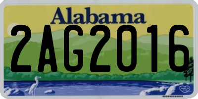 AL license plate 2AG2016