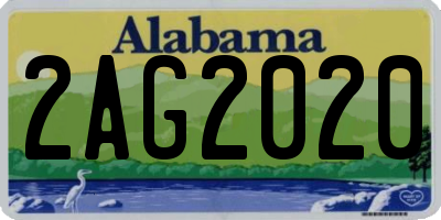 AL license plate 2AG2020