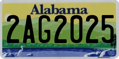 AL license plate 2AG2025
